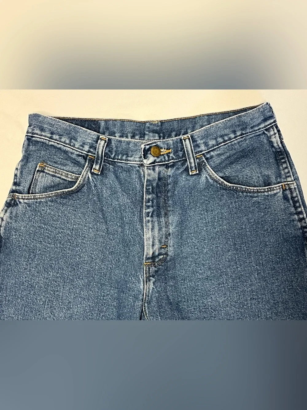 Wrangler Cowboy Cut Denim Shorts Men's Size 30 Vintage 90s Western Dad Jorts